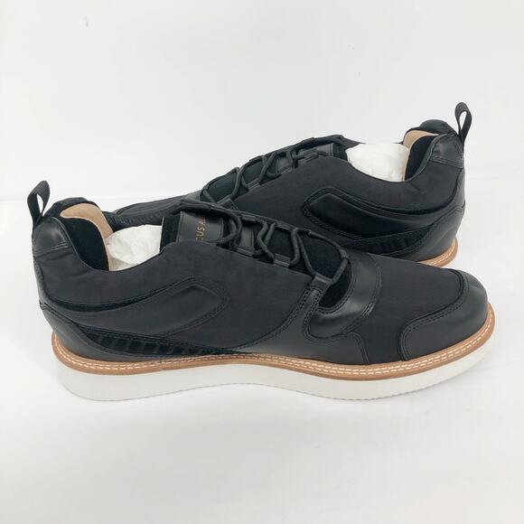 MARCUS ALEXANDER Mens Barlow Low Top Sneakers US 13 EU 46 Black Leather NWOB - Picture 4 of 12